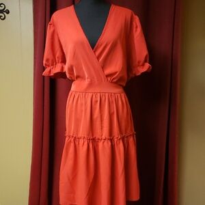 Elegant Red Wrap Dress